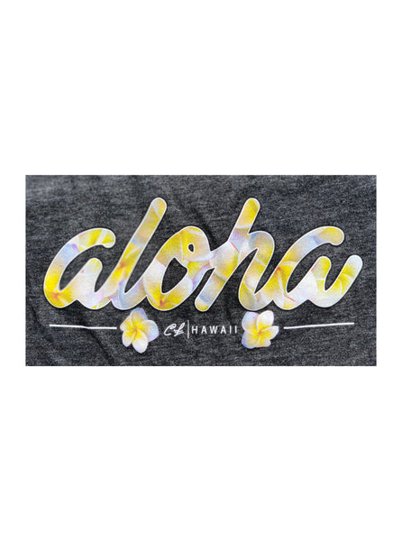 Womens Racerback Tank: Aloha Plumeria (Black) - Clark Little Photography