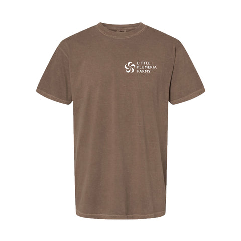 brown front short sleeve logo
