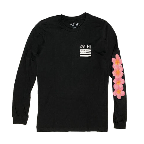 Long Sleeve T-Shirt: Pink Plumeria