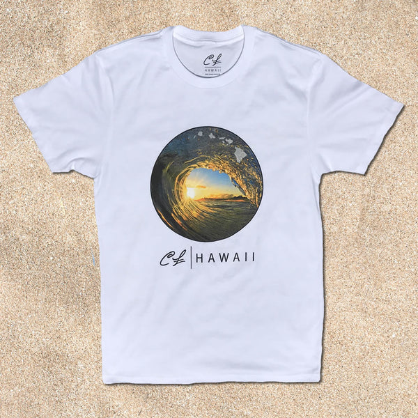 Mens T-Shirt: Sun Curl (White)