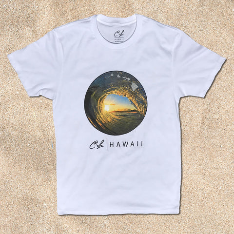 Mens T-Shirt: Sun Curl (White)