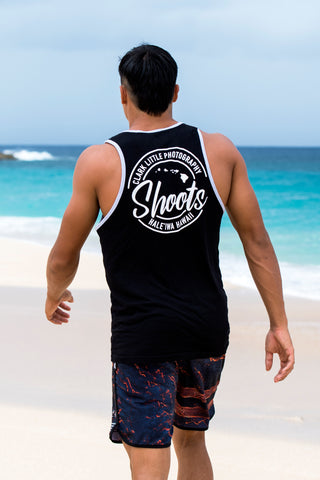 Mens Tank: Shoots Circle (Black/Heather Grey Trim)