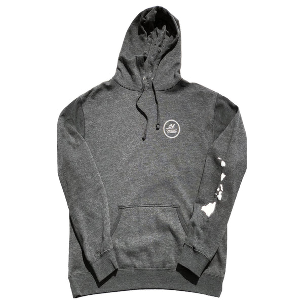 Mens Hoodie: Shoots Plumeria (Charcoal Heather)