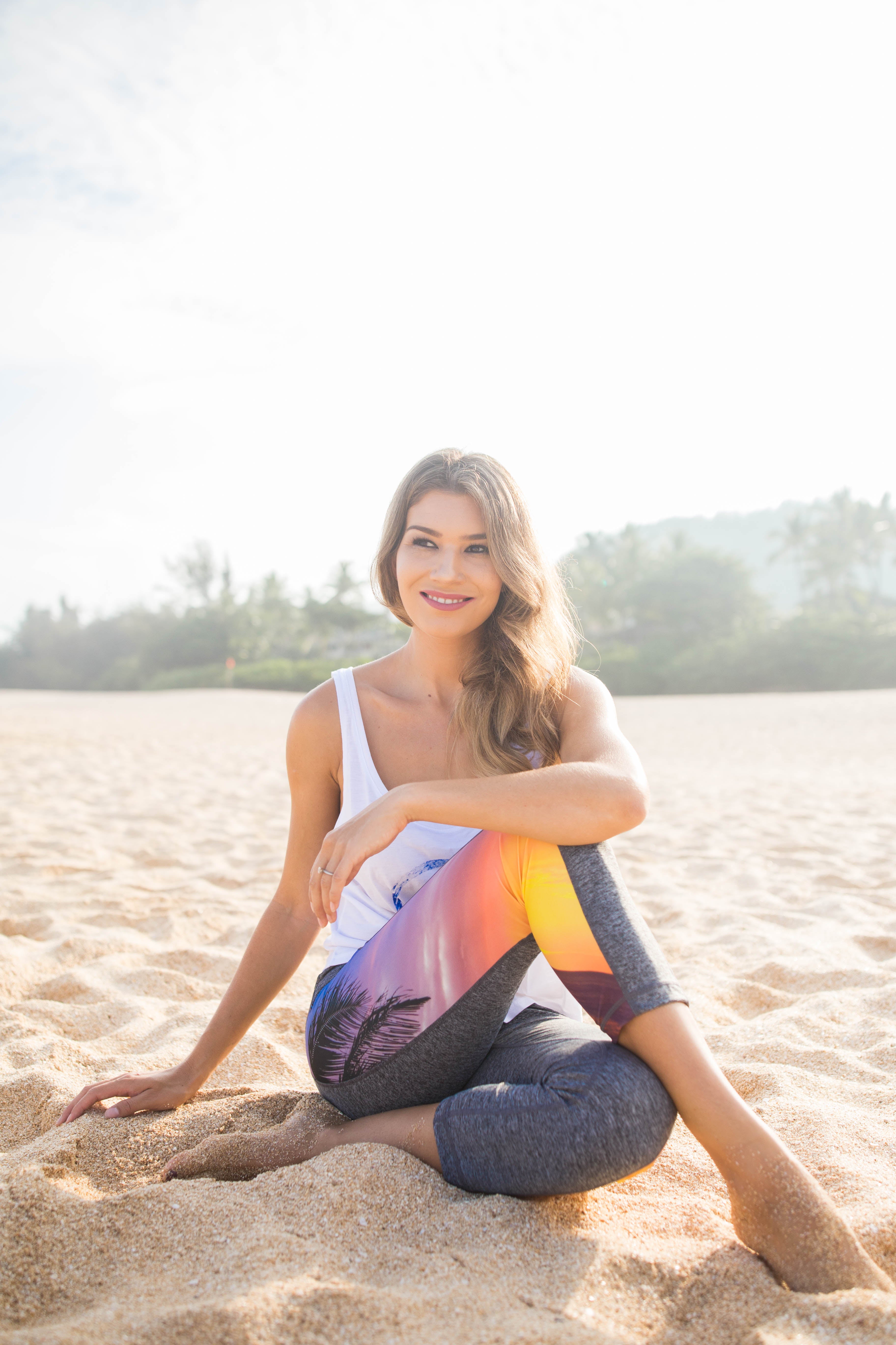 Women's Yoga Pants: Sunset Paradise