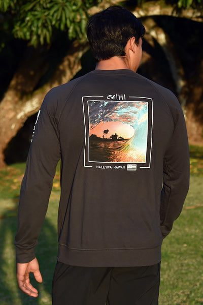 Crewneck Raglan Sweatshirt: RSI (Black)