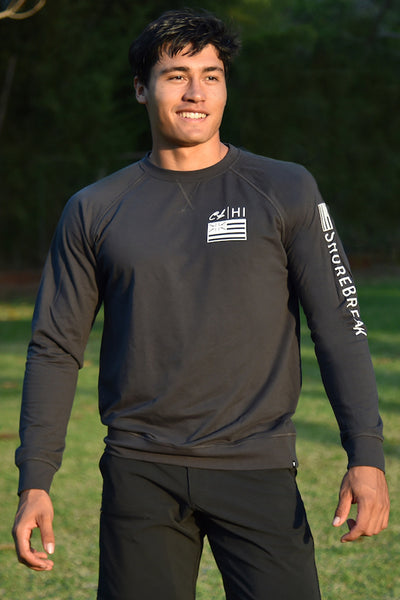 Crewneck Raglan Sweatshirt: RSI (Black)