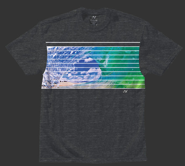 Mens T-Shirt: Crystal Ball Stripe (charcoal  heather)