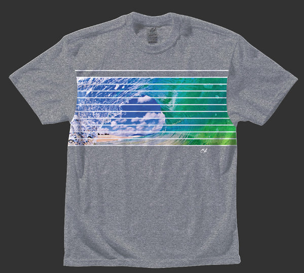 Mens T-Shirt: Crystal Ball Stripe (athletic heather)