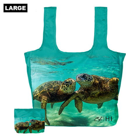 Reusable Tote Bags: Honu Love