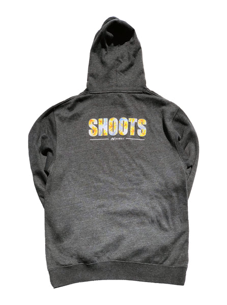Mens Hoodie: Shoots Plumeria (Charcoal Heather)