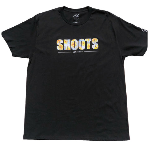 Mens T-Shirt: Shoots Plumeria (Black)