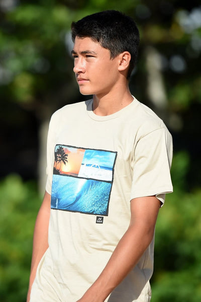 Mens T-Shirt: 3 Scoops of Aloha (sand)