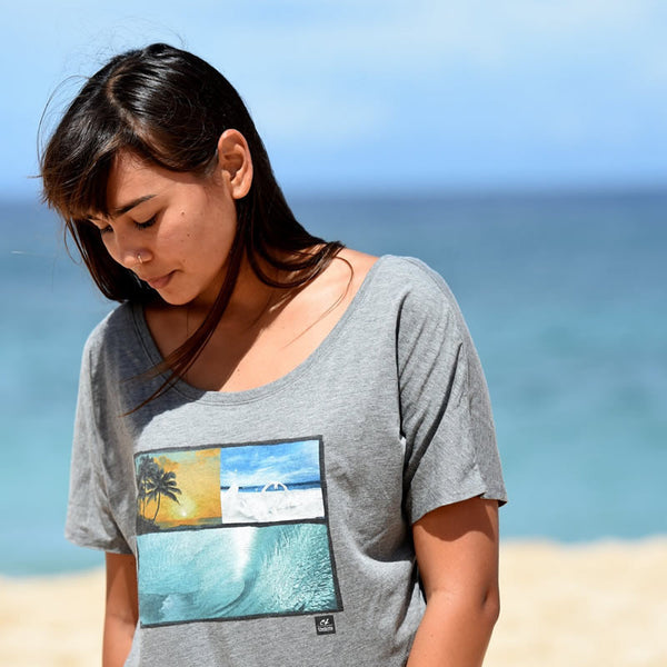 Womens T-Shirt: 3 Scoops of Aloha (grey)