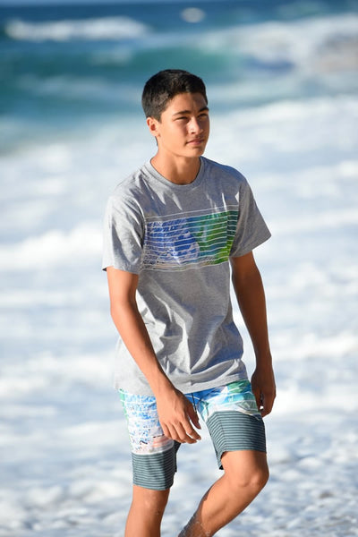 Mens T-Shirt: Crystal Ball Stripe (athletic heather)