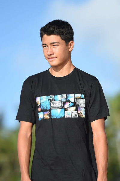 Mens T-Shirt: Shorebreak Stripe (black)