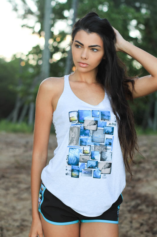 Womens Tank Top: Cluster (white)
