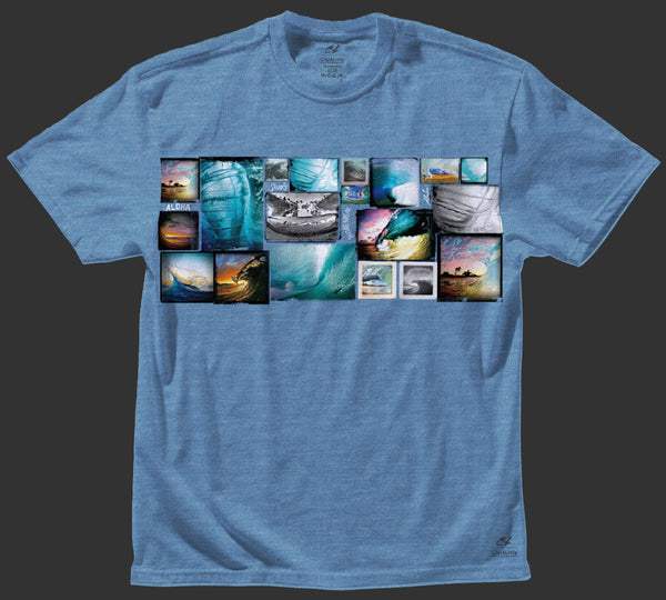 Mens T-Shirt: Shorebreak Stripe (light blue)