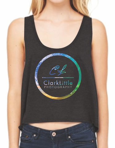 Womens Tank Top: Crystal Circle (dark grey)