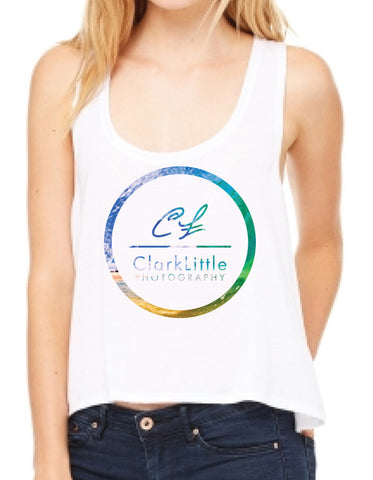Womens Tank Top: Crystal Circle (white)